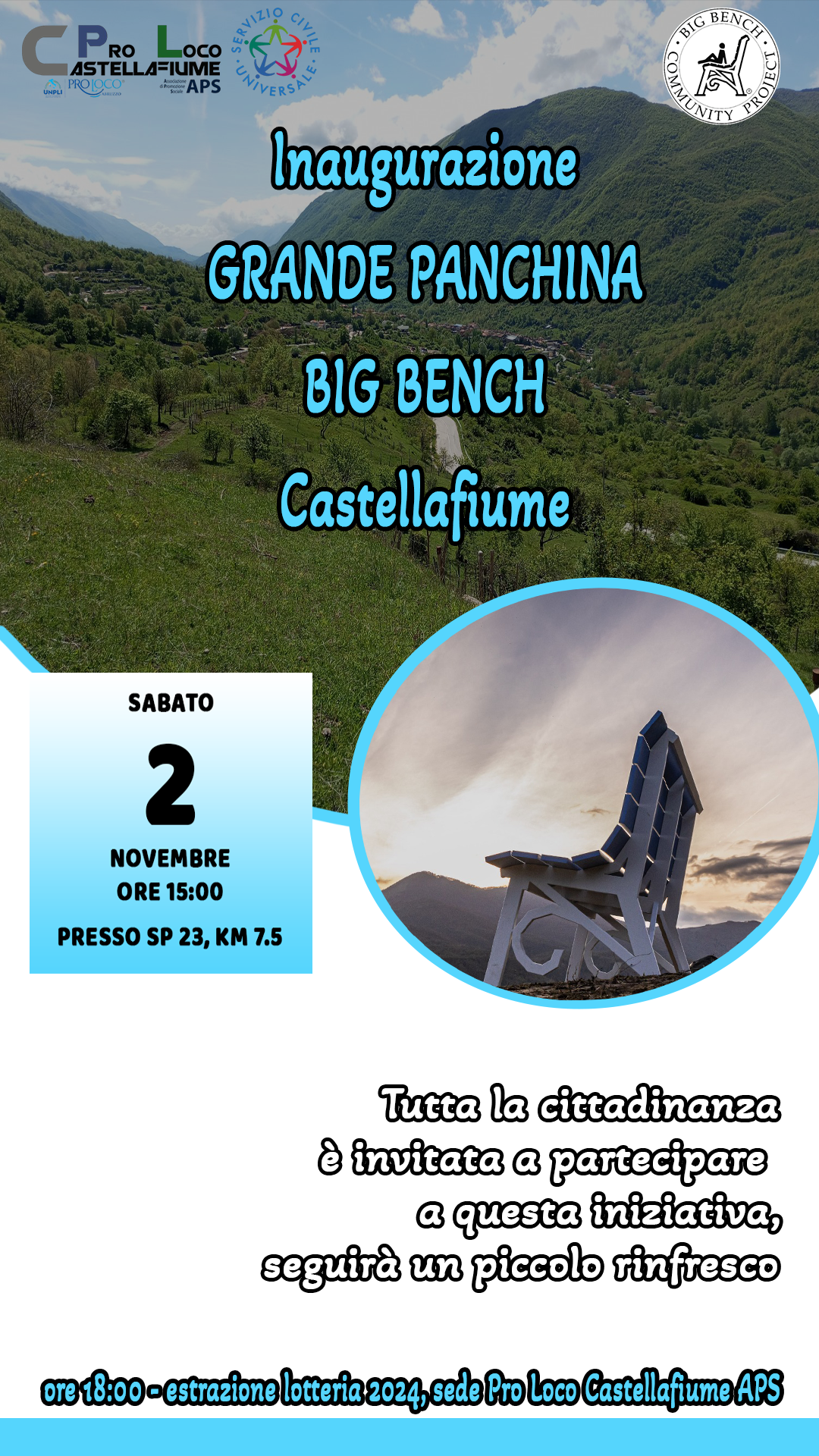 Inaugurazione Big Bench Grande Panchina Castellafiume